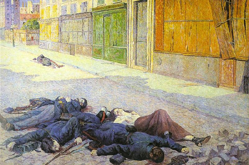 Luce, Maximilien A Paris Street in May 1871 oil painting image